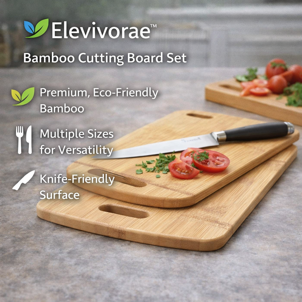 Elevivorae⢠Bamboo Cutting Board Set