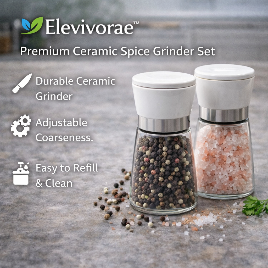 Elevivorae⢠Premium Ceramic Spice Grinder Set